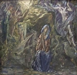 Madonna In The Wilderness by El Greco (Domenikos Theotokopoulos)