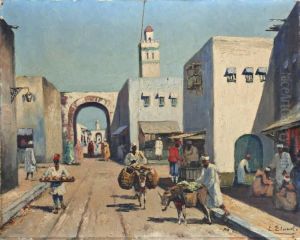 Noord-afrikaanse Straatscene by Leonardus Eland