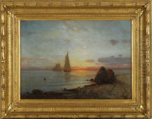 Luminous Coastal Scene by Lemuel D. Eldred