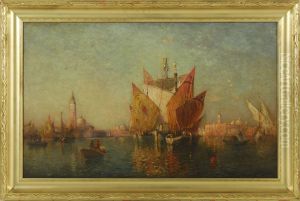 Venetian Harbor Scene by Lemuel D. Eldred