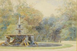 The Seahorse Fountain, Villa Borghese, Rome by George Samuel Elgood