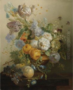 Still Life Of Flowers And Fruit Still Life Of Flowers And Fruit
