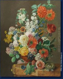 Nature Morte Au Bouquet Et Au Nid