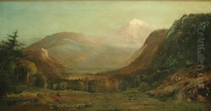 Western Landscape With A Lake And Mountains by Henry Arthur Elkins