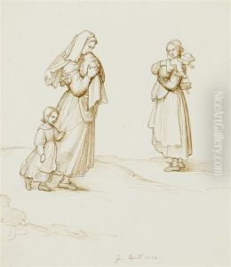Two Mothers With Children by Maria Ellenrieder