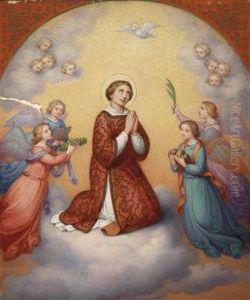 Saint Surrounded By Angels
