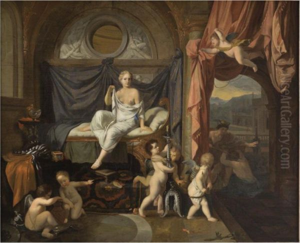 Mercury Tries To Gain Admission To Herse's Chamber By Bribing Her Sister Aglauros - view 1