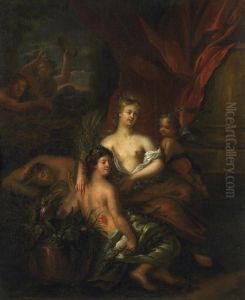 Allegory Of Summer, With Camping Bacchants by Ottmar The Elder Elliger