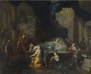 Death Of Cleopatra by Ottmar, the Younger Elliger