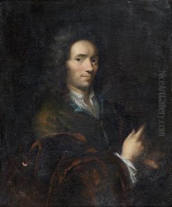 Portrait D'arnold Houbraken (1660 - 1719) by Ottmar, the Younger Elliger