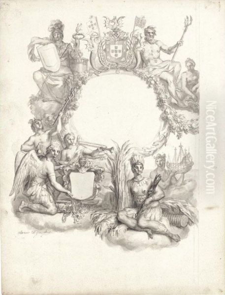 A Design For A Frontispiece With An Allegory Of Brazil - view 1