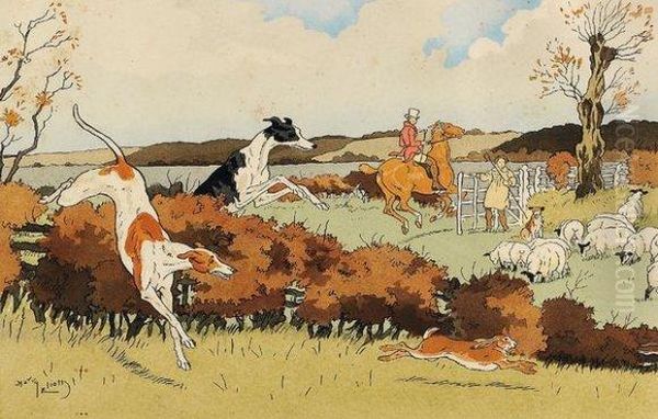 Chasse Du Lievre Avec Les Levriers - view 1