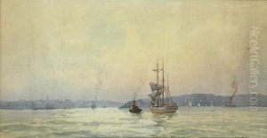 Boats In The Harbour by Frederick James Elliott