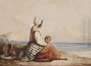 Peasant Girl With Boy By The Sea Peasant Girl With Boy By The Sea