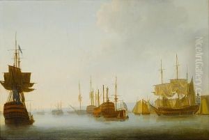 Shipping In Portsmouth Harbour by William Lieut. Elliott