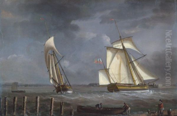 A Vessel In Two Positions Approaching Portsmouth Harbour - view 1