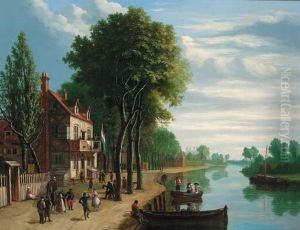 Dutch Figures Merrymaking On The Bank Of A River
