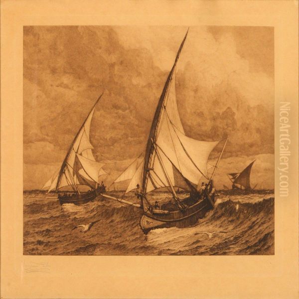 Marine With Fishing Boats On The Sea - view 1