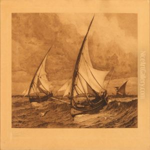 Marine With Fishing Boats On The Sea by Tristram Ellis
