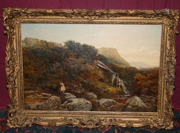 Overshot Mill With An Angler In The Foreground - view 1