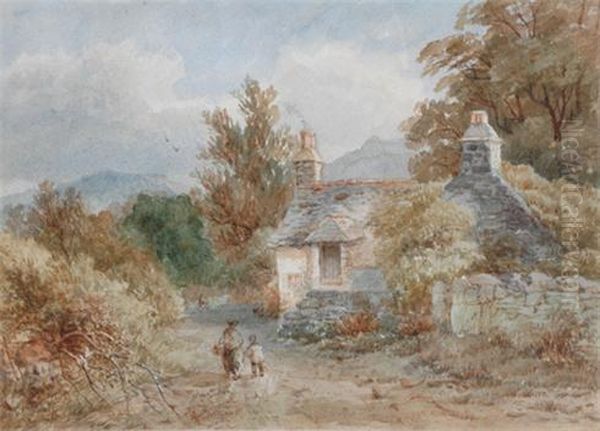Cottage And Lane At Dolgethlan, North Wales - view 1