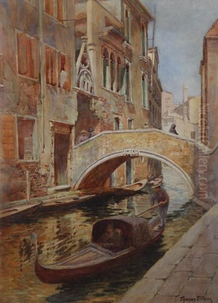 A Gondola On A Venetian Canal - view 1