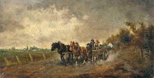 Pferdekutsche Auf Der Landstrase