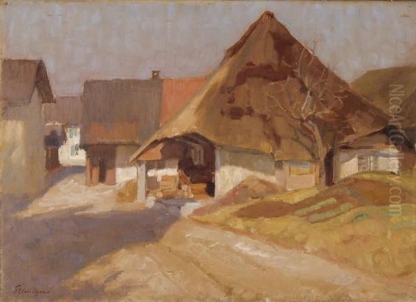 Haus Mit Strohdach In Moriken - Ruckseitig: Schneelandschaft - view 1