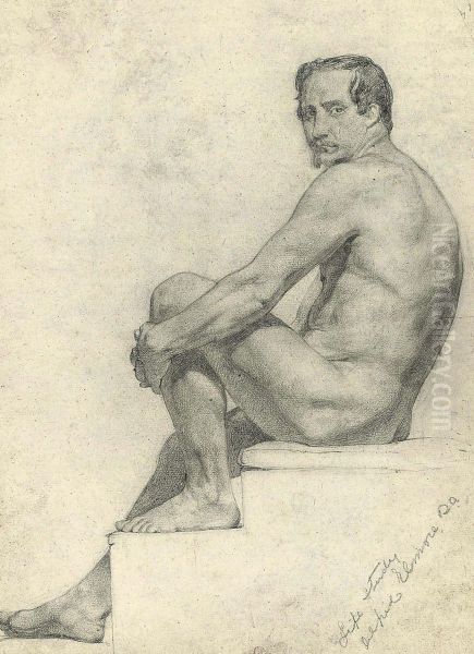Study Of A Male Nude Observed From The Right - view 1