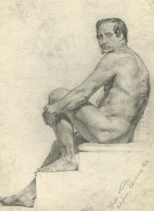 Study Of A Male Nude Observed From The Right Study Of A Male Nude Observed From The Right