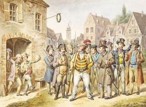 Burgerwehr In Einer Suddeutschen Stadt by Ludwig Elsholtz