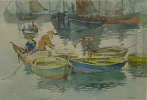 Pair Of Fishermen Tying by Kilby Webb Elwell