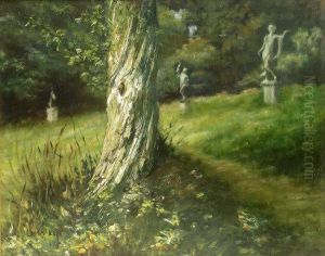 Trees And Statues Burton Agnes by Mary Dawson Elwell