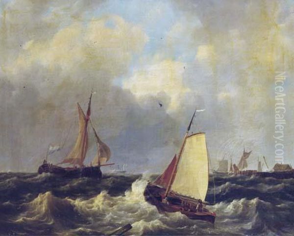 Sailing On Choppy Waters By A Coast - view 1