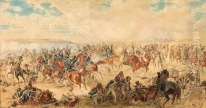 Schlacht Bei Neerwinden, 18. 3. 1793 , Erzherzog Karl Mit Husaren Und Kurassieren Gegen Die Truppen Des Franzosischen Generals Miranda