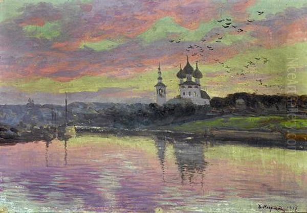 Sunset Over The River - view 1