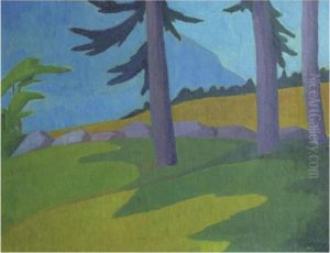 Landscape With Pines by Hans Emmenegger