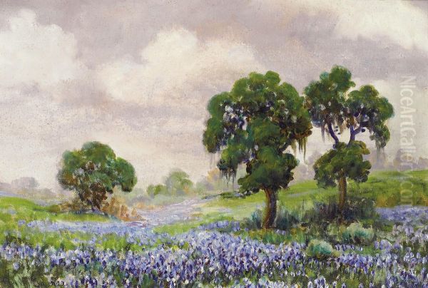 Live Oaks And Bluebonnets - view 1
