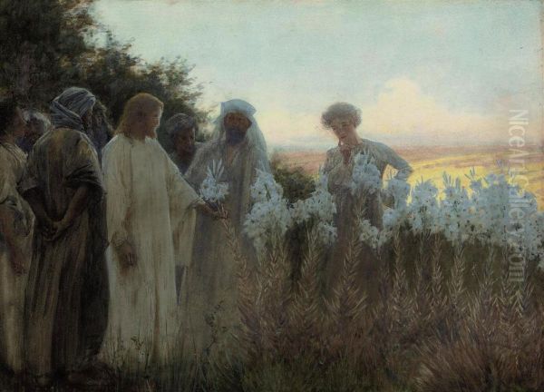 Christ In A Garden Of Lilies - view 1