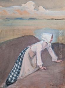 Woman On A Cliff by Magnus Enckell
