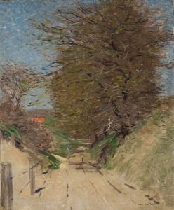 Feldweg Mit Baumen by Am Hans Ende