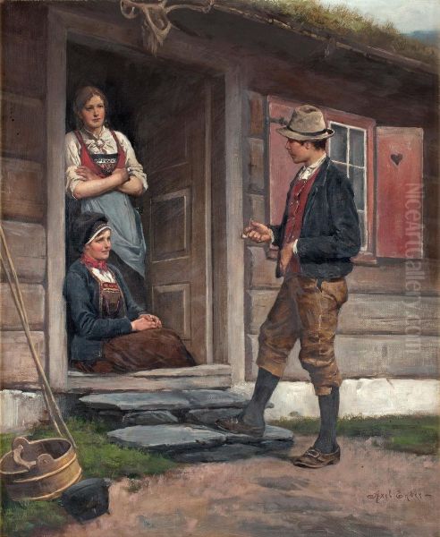 Conversation By The Door - view 1