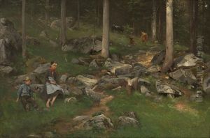 Part Of A Wood With Girl by Axel Ender