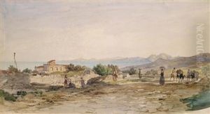 Coast In The South Of Italy by Thomas Ender
