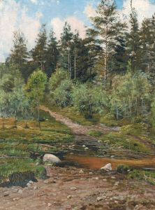 Woodlands With Stream by Ivan Ivanovich Endogouroff
