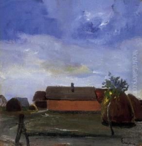 Farm Yard Of The Lowlands by Bela Endre