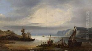 Marine Avec Pecheurs Etendant Leurs Filets.