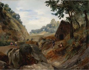 View Of A Valley Near Gragano by Augustin Enfantin