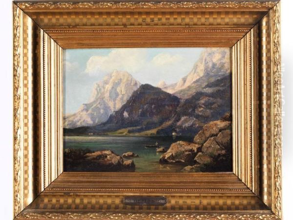 Alpenlandschaft Mit Ansicht Deshintersees In Der Ramsau - view 1