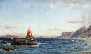 A Sailing Ship Near A Coast by Henry Enfield